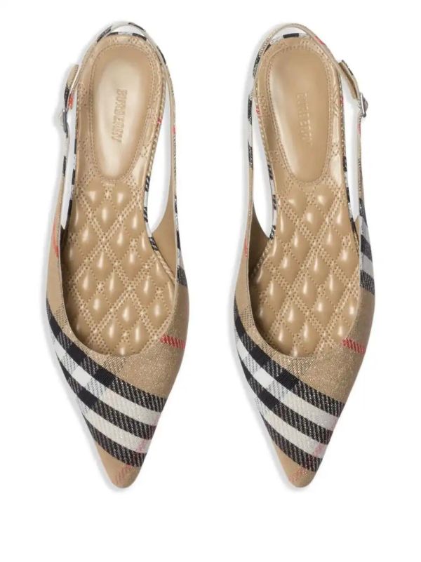 Browns Burberry Check Birdie Ballet Flats | Browns Ballerina Shoes