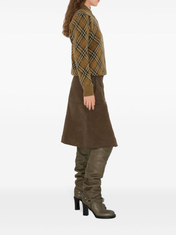 Browns Burberry Check Wool Mohair Blend Sweater | Browns Knitted Sweaters