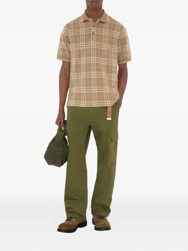 Browns Burberry Checked Cotton Polo Shirt | Browns Polo Shirts