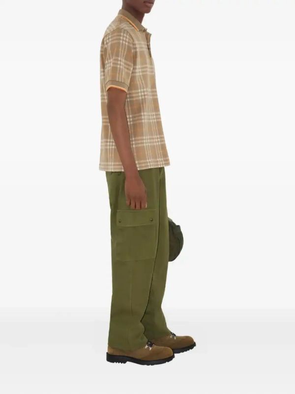 Browns Burberry Checked Cotton Polo Shirt | Browns Polo Shirts