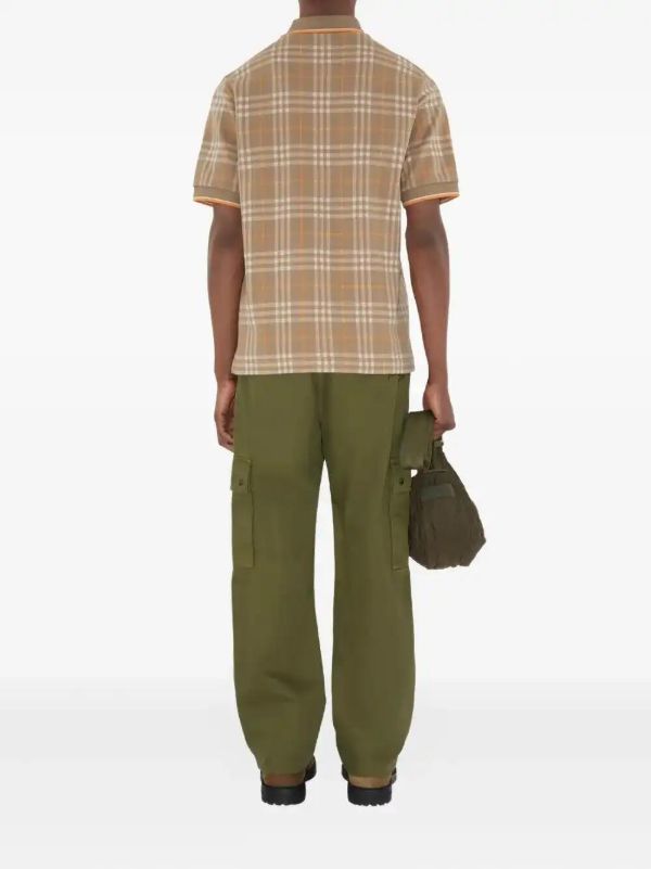 Browns Burberry Checked Cotton Polo Shirt | Browns Polo Shirts