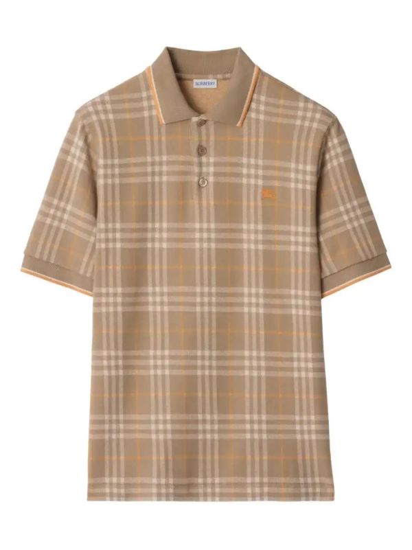 browns Burberry checked cotton polo shirt | Browns Polo Shirts