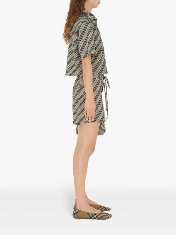 Browns Burberry Checked Cotton Shorts | Browns Short & Mini Shorts