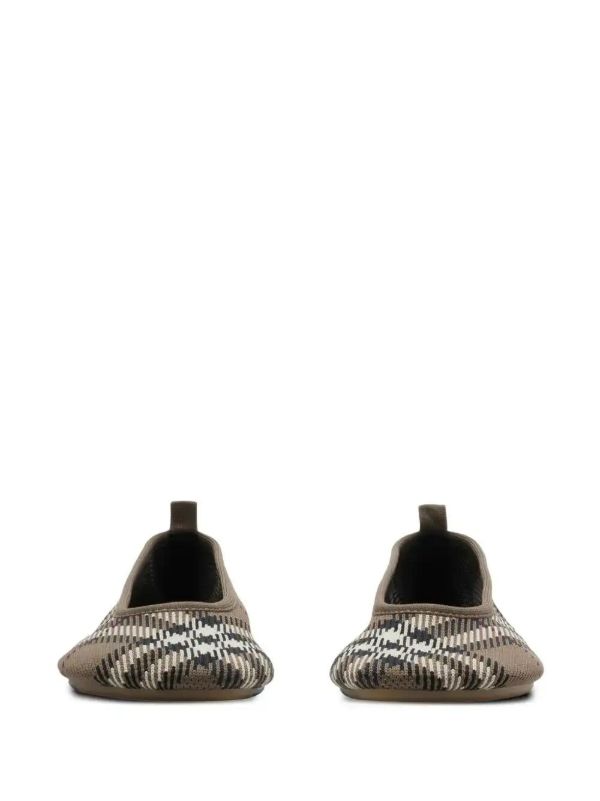 Browns Burberry Checked Knitted Ballet Flats | Browns Ballerina Shoes