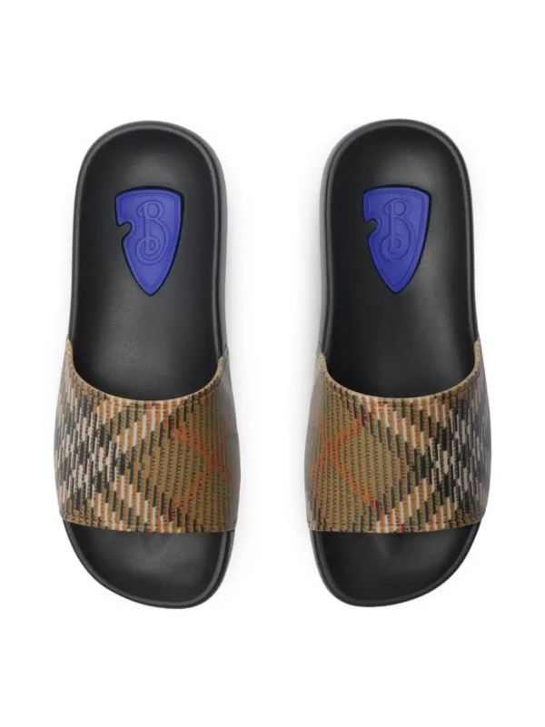 Browns Burberry Checked Slides | Browns Flip Flops & Slides