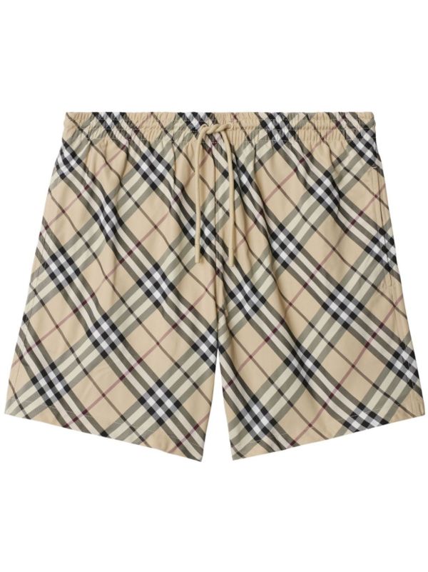 browns Burberry Checked Swim Shorts | Browns Swim & Board Shorts