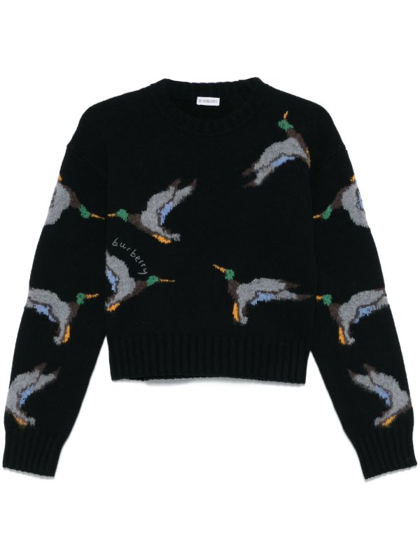 browns Burberry duck-jacquard sweater | Browns Knitted Sweaters