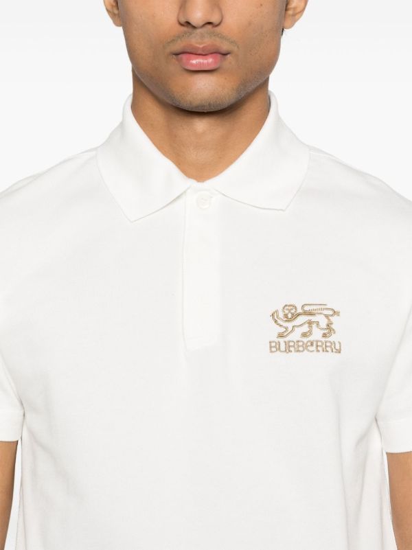 Browns Burberry Embroidered Polo Shirt | Browns Polo Shirts