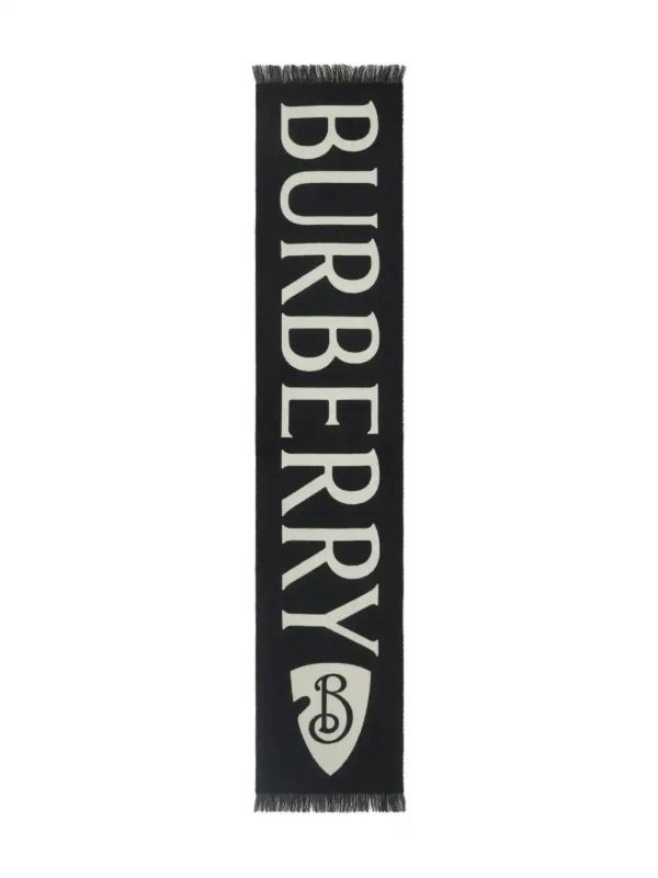 Browns Burberry Logo-jacquard Wool Scarf | Browns Scarves