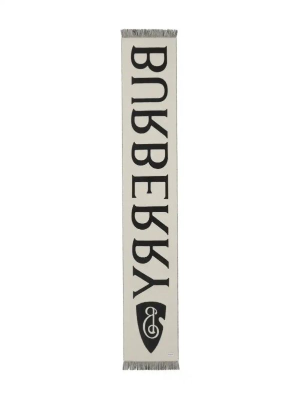Browns Burberry Logo-jacquard Wool Scarf | Browns Scarves