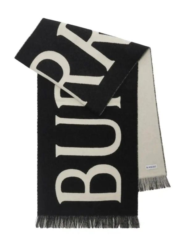 browns Burberry logo-jacquard wool scarf | Browns Scarves