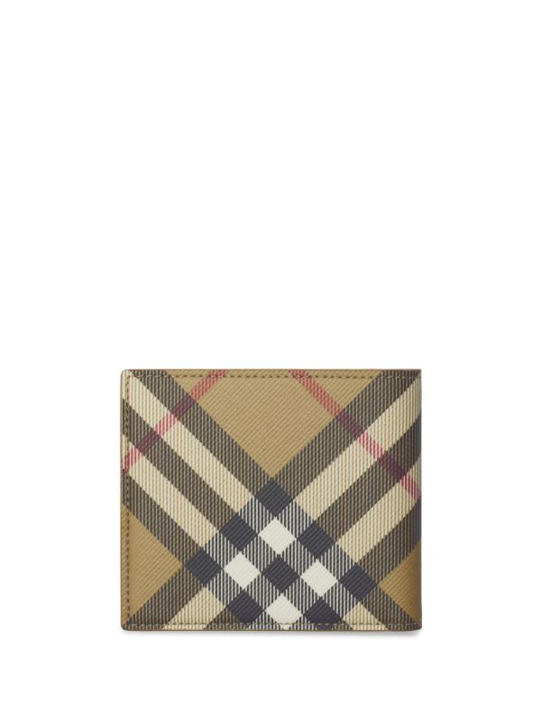 Browns Burberry Neutral Check Print Bifold Wallet | Browns Wallets & Billfolds