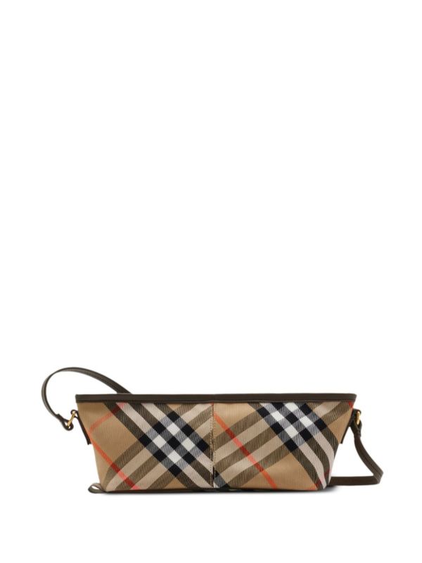 Browns Burberry Neutral Checked Mini Shoulder Bag | Browns Shoulder Bags