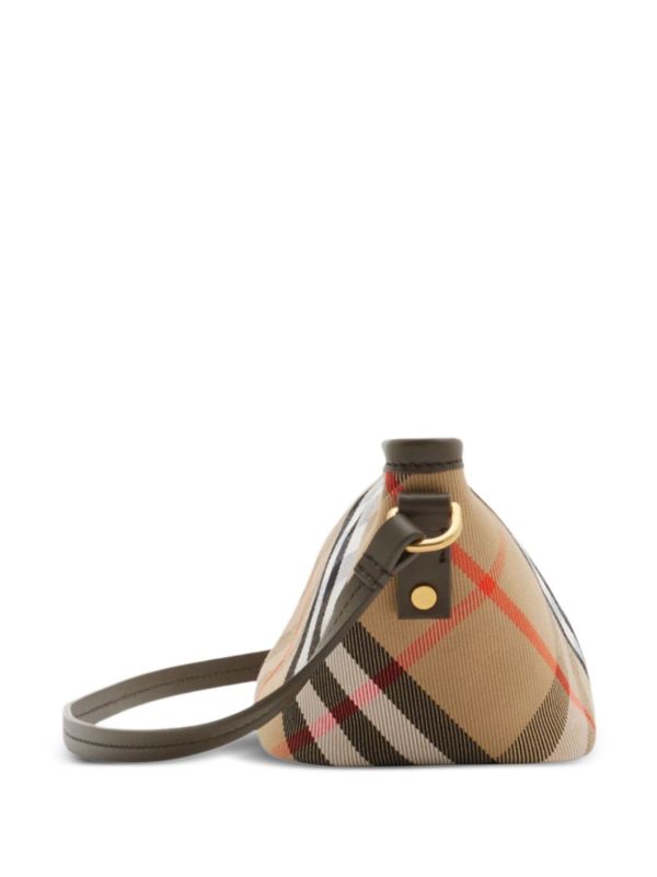 Browns Burberry Neutral Checked Mini Shoulder Bag | Browns Shoulder Bags