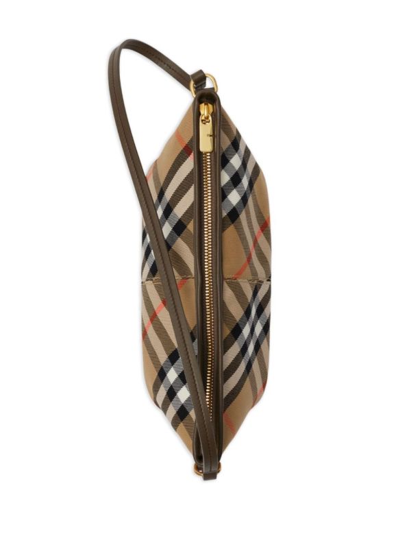 Browns Burberry Neutral Checked Mini Shoulder Bag | Browns Shoulder Bags