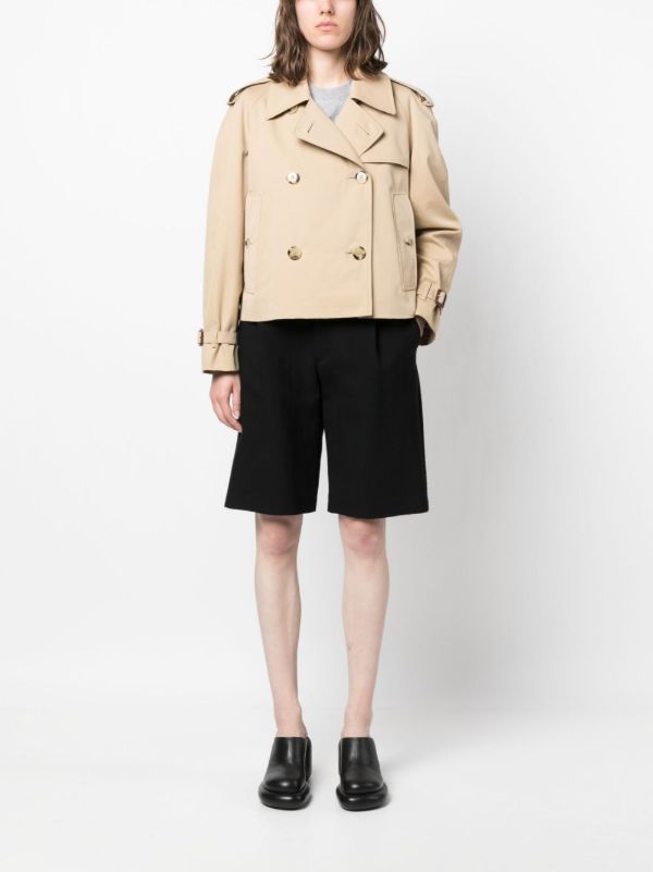 Browns Burberry Neutral Haltye Short Trench Coat | Browns Fitted Jackets