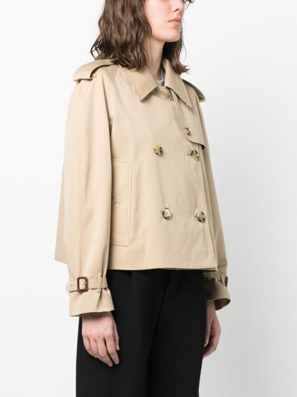 Browns Burberry Neutral Haltye Short Trench Coat | Browns Fitted Jackets