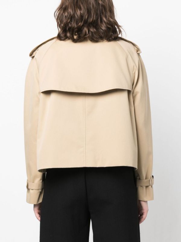 Browns Burberry Neutral Haltye Short Trench Coat | Browns Fitted Jackets