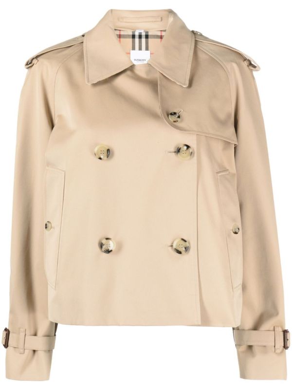 browns Burberry Neutral Haltye short trench coat | Browns Fitted Jackets