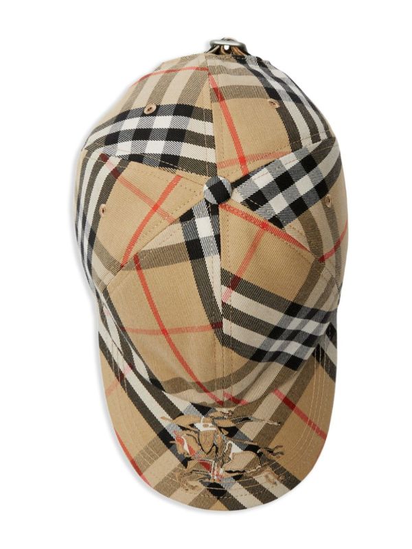 Browns Burberry Neutral Nova Check Baseball Cap | Browns Hats