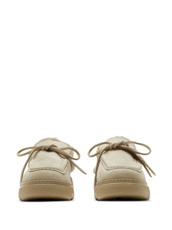 Browns Burberry Neutral Stony Shearling Mules | Browns Mules