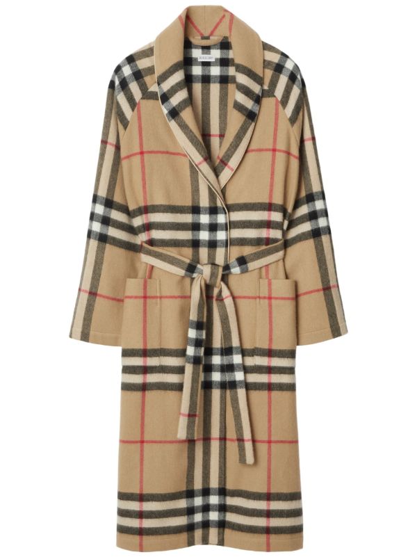 browns Burberry Neutral Vintage Check Bathrobe | Browns Towels