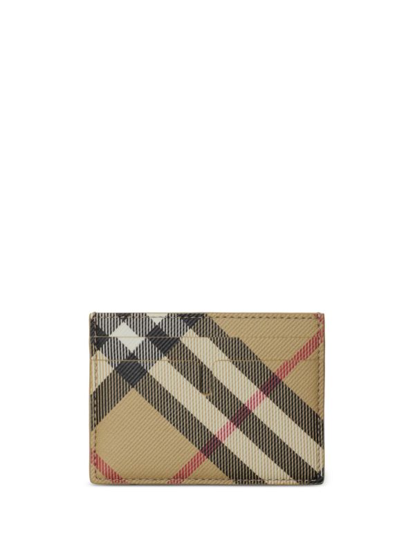 browns Burberry Neutral Vintage Check Card Holder | Browns Wallets & Billfolds