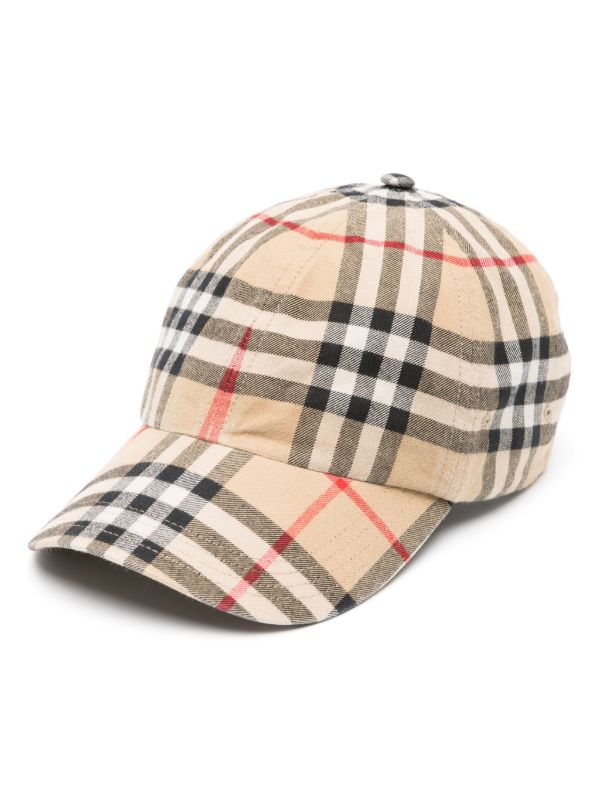 browns Burberry Neutral Vintage Check Cotton Baseball Cap | Browns Hats