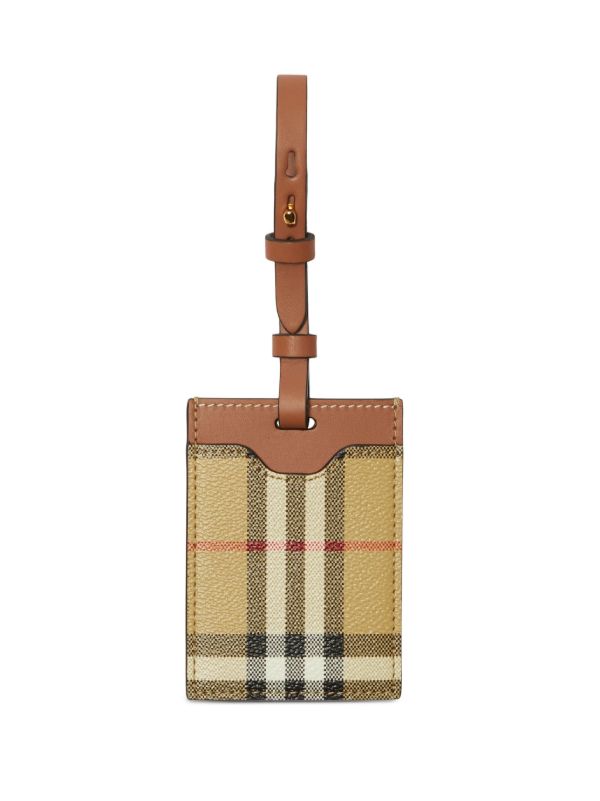browns Burberry Neutral Vintage Check Luggage Tag | Browns Travel Accessories