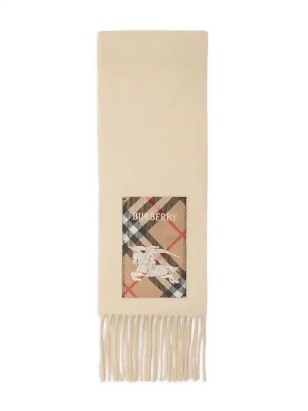 Browns Burberry Neutrals Check Label Scarf | Browns Scarves