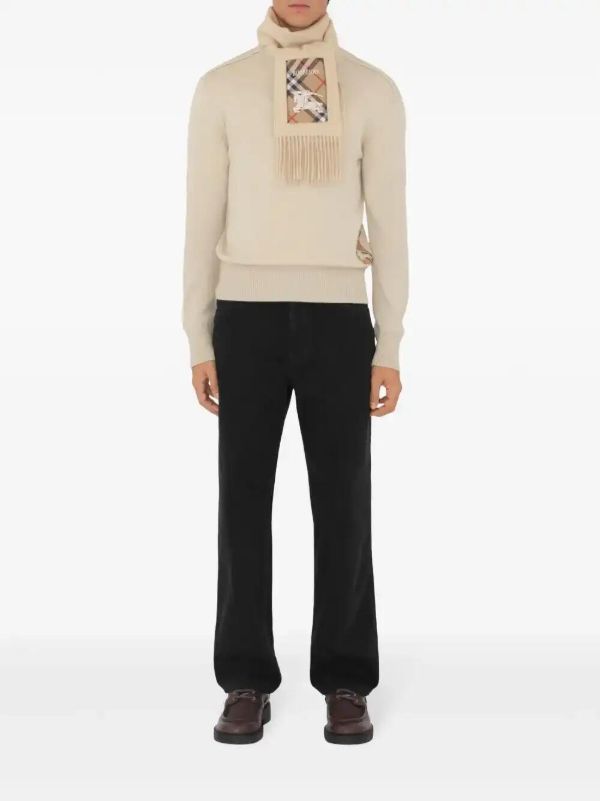 Browns Burberry Neutrals Check Label Scarf | Browns Scarves