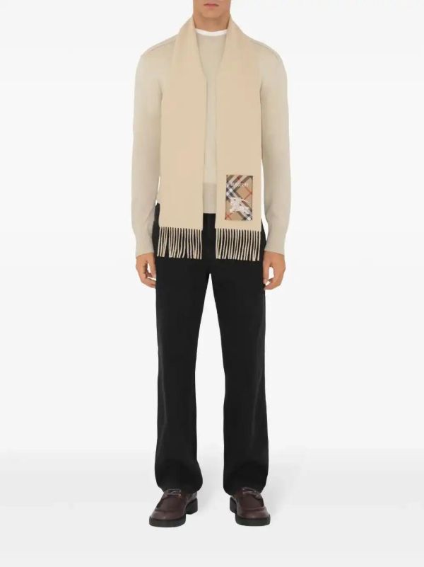 Browns Burberry Neutrals Check Label Scarf | Browns Scarves
