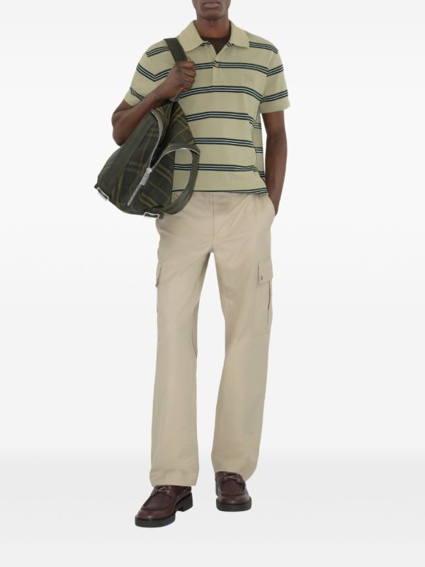 Browns Burberry Striped Cotton Polo Shirt | Browns Polo Shirts