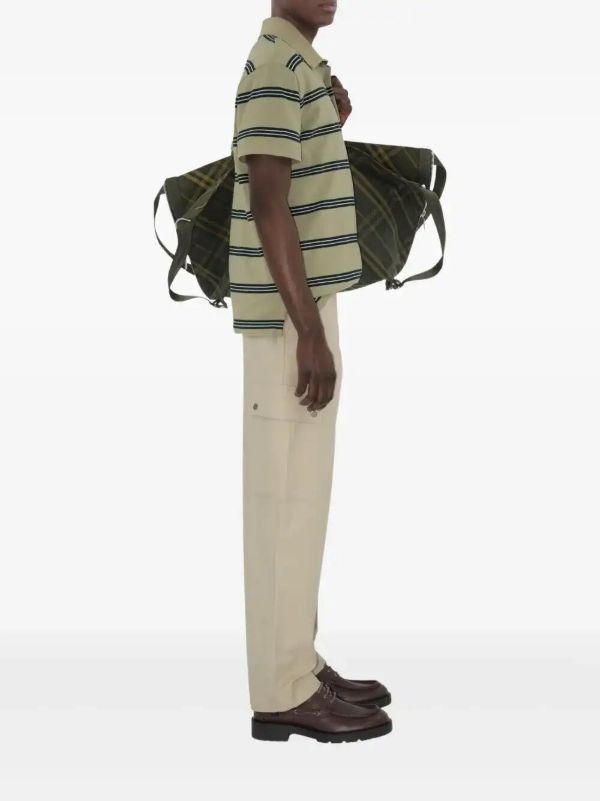 Browns Burberry Striped Cotton Polo Shirt | Browns Polo Shirts