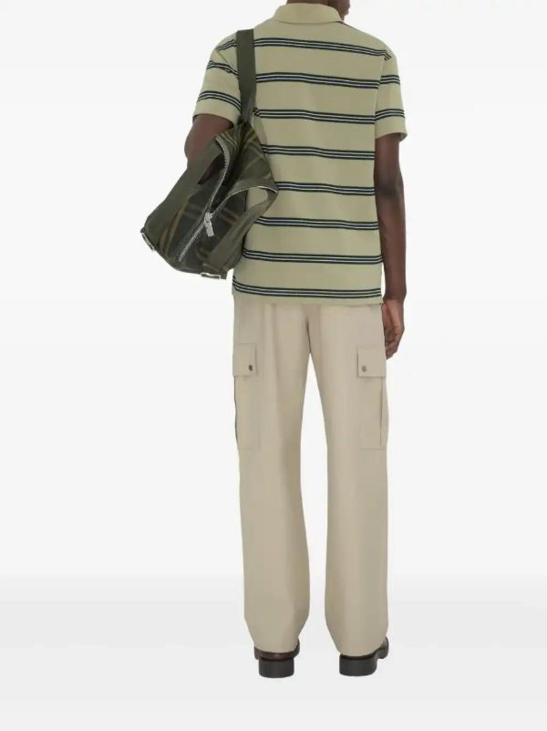 Browns Burberry Striped Cotton Polo Shirt | Browns Polo Shirts