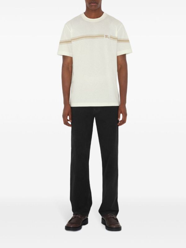 Browns Burberry Striped Cotton T-Shirt | Browns T-Shirts