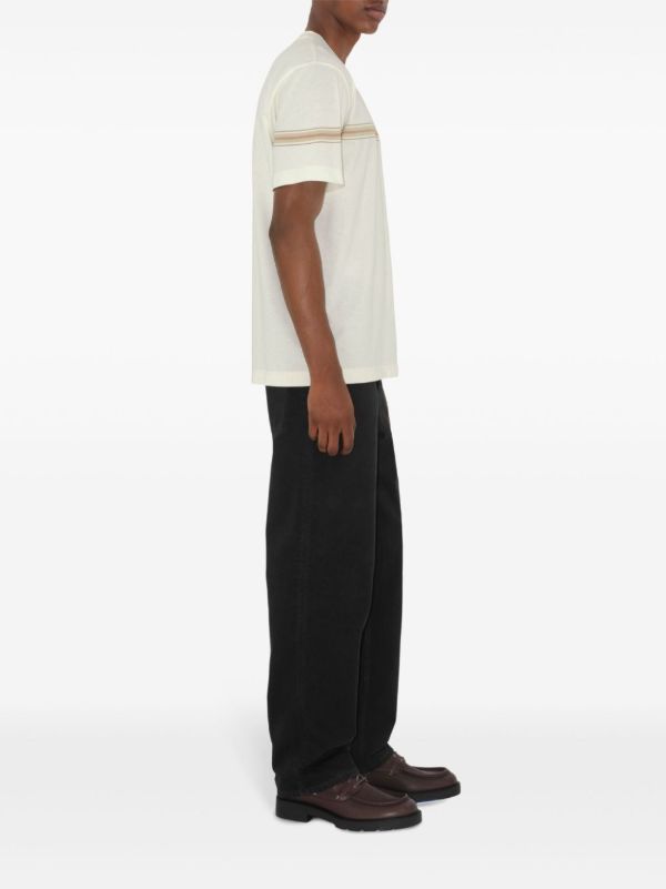 Browns Burberry Striped Cotton T-Shirt | Browns T-Shirts