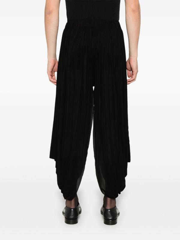 Browns Burc Akyol Black Asymmetric Trousers | Browns Cropped Pants