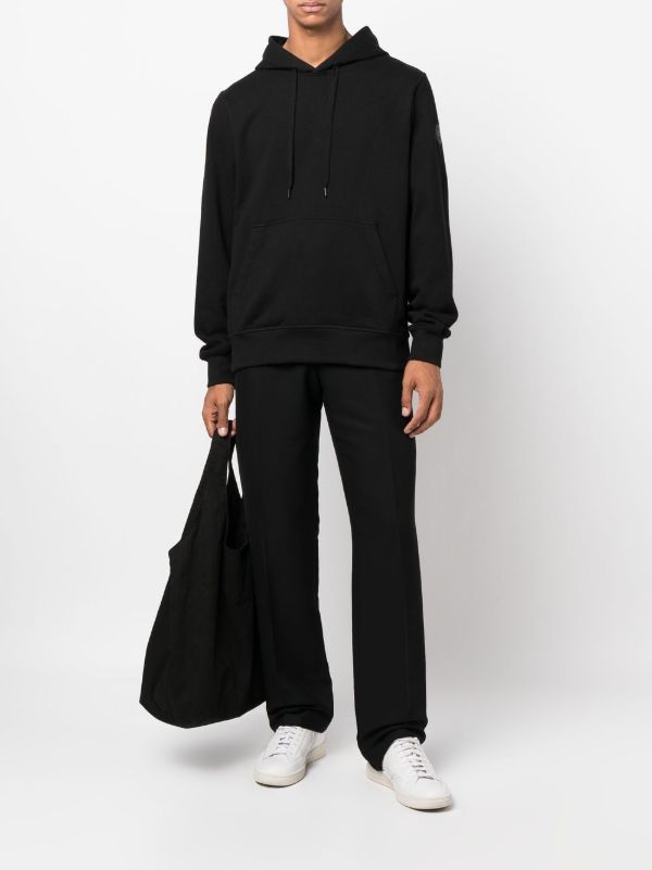 Browns Canada Goose Black Huron Drawstring Cotton Hoodie | Browns Hoodies
