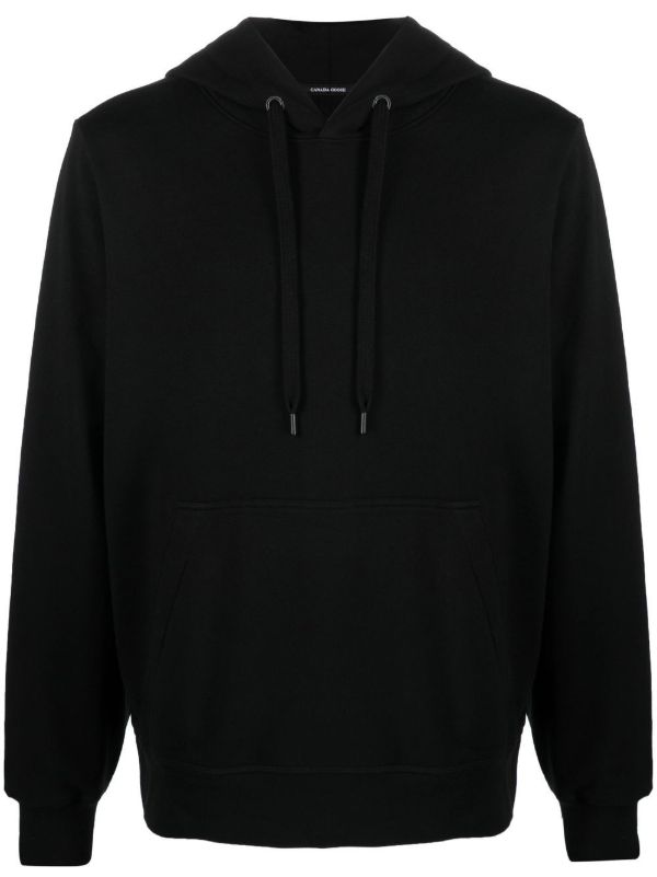 browns Canada Goose Black Huron Drawstring Cotton Hoodie | Browns Hoodies