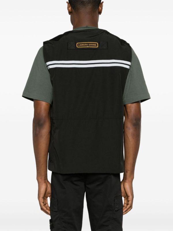 Browns Canada Goose Black Logo-appliqué Zip-up Gilet | Browns Waistcoats & Gilets