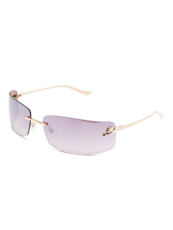 Browns Cartier Eyewear Gold Rimless Sunglasses | Browns Sunglasses