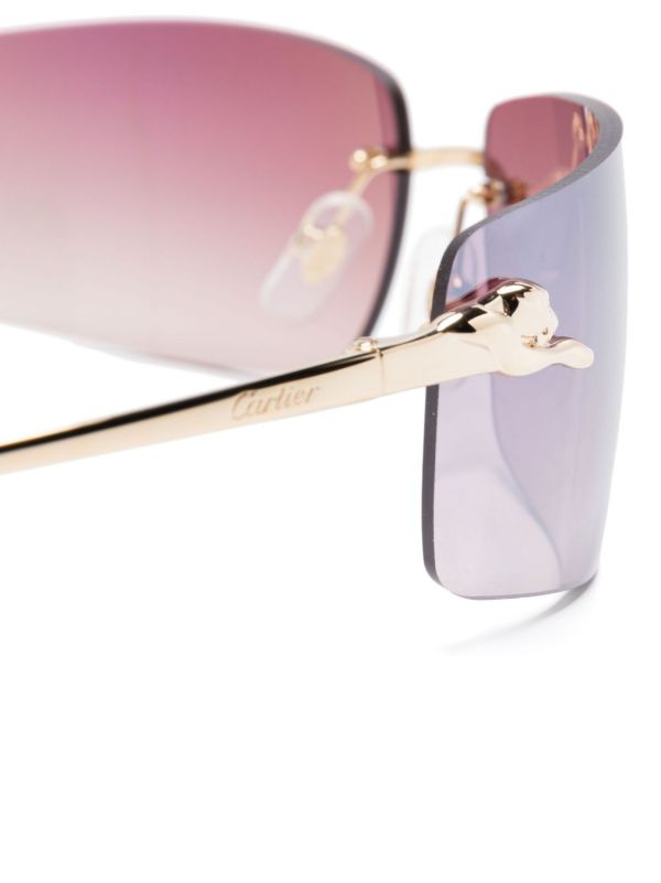Browns Cartier Eyewear Gold Rimless Sunglasses | Browns Sunglasses