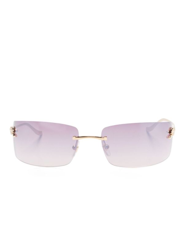 browns Cartier Eyewear Gold Rimless Sunglasses | Browns Sunglasses