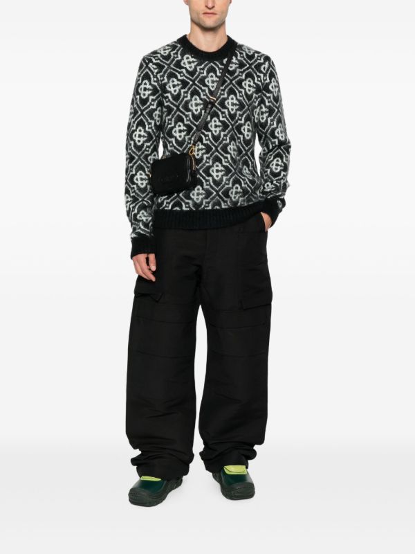 Browns Casablanca Monogram-pattern Knitted Sweater | Browns Knitted Sweaters
