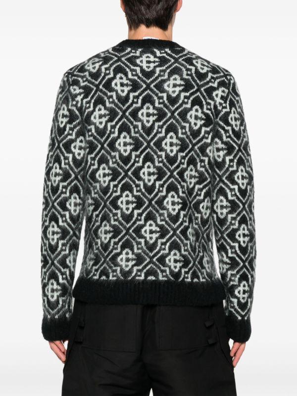 Browns Casablanca Monogram-pattern Knitted Sweater | Browns Knitted Sweaters