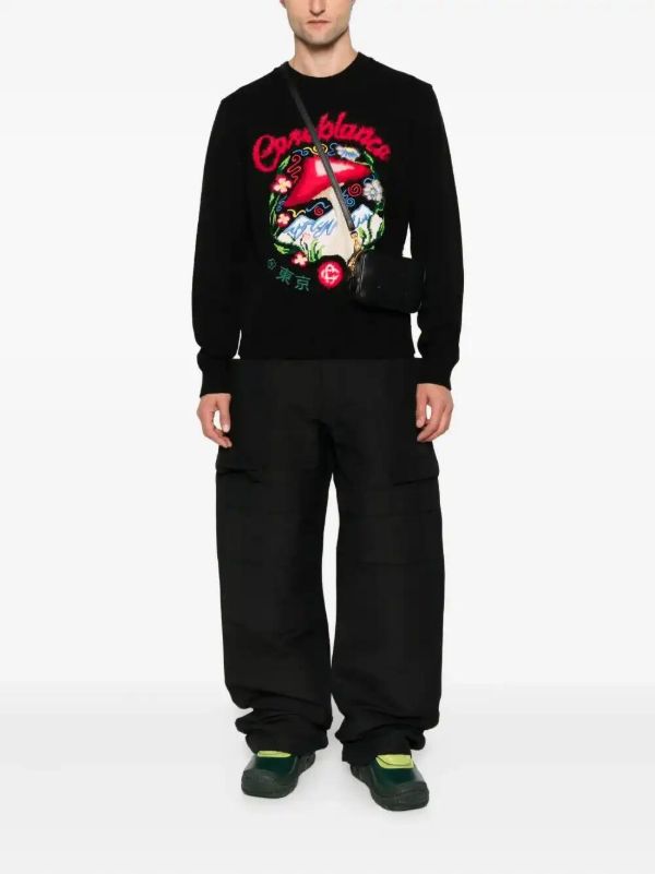 Browns Casablanca Mushroom-embroidered Sweater | Browns Knitted Sweaters