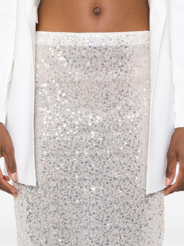 Browns Casablanca Sequinned Straight-cut Skirt | Browns Straight Skirts