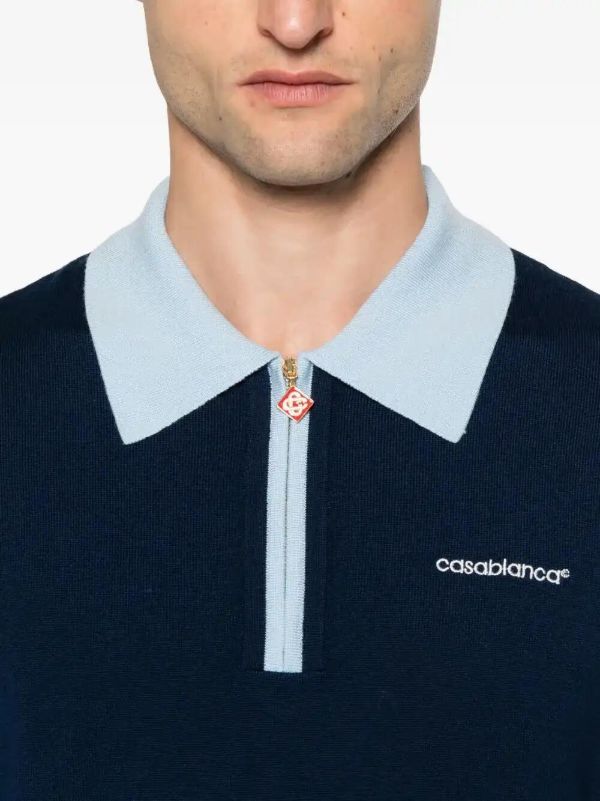 Browns Casablanca Tennis Zip-front Polo Shirt | Browns Polo Shirts