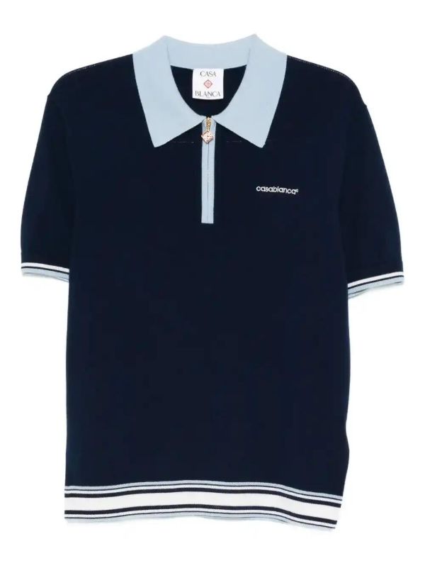 browns Casablanca Tennis zip-front polo shirt | Browns Polo Shirts